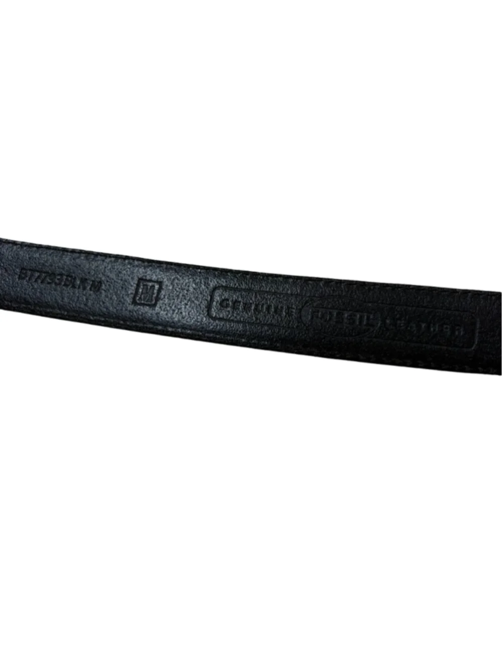 Fossil Women’s Black Genuine Leather Belt Size M Silver Buckle Classic